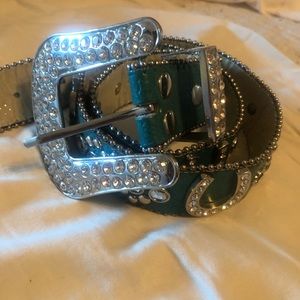 Cute blue false gator bling belt